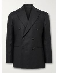 J. Mueser - Waverly Slim-fit Double-breasted Linen Suit Jacket - Lyst