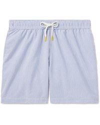 Hartford - Straight-leg Mid-length Striped Seersucker Swim Shorts - Lyst
