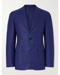 dunhill - Checked Wool, Silk And Cashmere-Blend Blazer - Lyst
