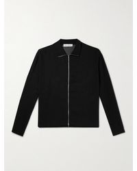 Our Legacy Cotton-blend Crepon Zip-up Sweatshirt - Black