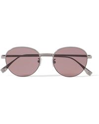 Fendi - Travel Round-frame Silver-tone Sunglasses - Lyst