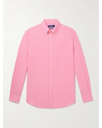 Polo Ralph Lauren - Hemd aus Leinen mit Logostickerei und Button-Down-Kragen - Lyst