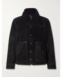 RRL - Shearling-Trimmed Suede Jacket - Lyst