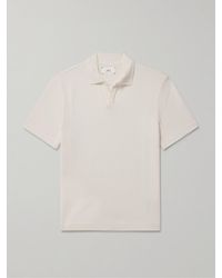 MR P. - Jonny Open-collar Waffle-knit Organic Cotton Polo Shirt - Lyst
