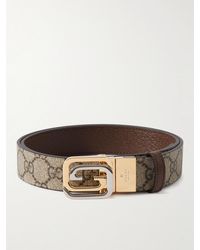 Gucci - Cintura reversibile in pelle pieno fiore e tela spalmata con monogramma Supreme - Lyst