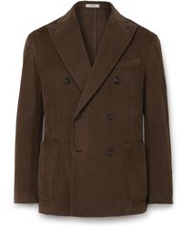 Boglioli - Double-breasted Stretch Cotton And Modal-blend Corduroy Suit Jacket - Lyst