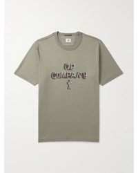 C.P. Company - T-Shirt aus Baumwoll-Jersey mit Print und Logostickerei - Lyst