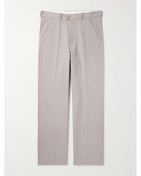 Our Legacy - Darien Straight-leg Pleated Striped Cotton-blend Trousers - Lyst