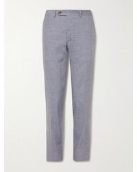 Canali - Kei Slim-fit Linen And Wool-blend Suit Trousers - Lyst