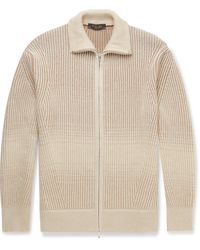 Loro Piana - Ribbed Cashmere And Wool-blend Zip-up Cardigan - Lyst