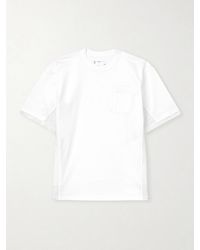 Sacai - Appliquéd Shell-trimmed Cotton-jersey T-shirt - Lyst