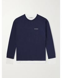 Acne Studios - Layered Logo-Embroidered Cotton-Jersey Sweatshirt - Lyst