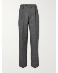 mfpen - Classic Straight-leg Pleated Puppytooth Wool Trousers - Lyst