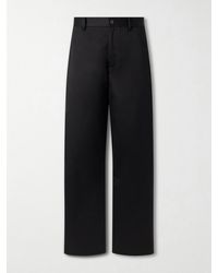 Acne Studios - Straight-leg Pleated Cotton-satin Trousers - Lyst
