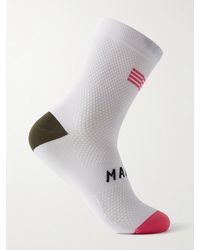 MAAP Flag Colour-block Stretch-knit Cycling Socks - White