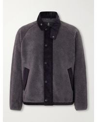 Barbour - Transporter Corduroy-Trimmed Fleece Jacket - Lyst