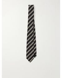 Saint Laurent - 7Cm Striped Silk-Twill Tie - Lyst