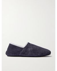 MR P. - Plush-Lined Suede Slippers - Lyst
