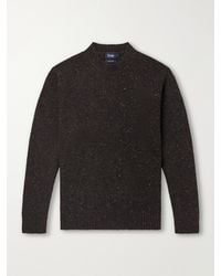 Drake's - Donegal Mélange Wool, Cashmere And Silk-Blend Sweater - Lyst