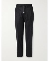 Lardini - Gerade geschnittene Hose aus einer Stretch-Schurwoll-Kaschmirmischung mit Kordelzugbund und Falten - Lyst