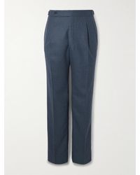 STÒFFA - Straight-Leg Pleated Wool-Flannel Trousers - Lyst