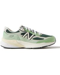 New Balance - 990V6 Leather-Trimmed Suede And Mesh Sneakers - Lyst