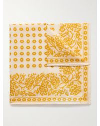 Anderson & Sheppard - Floral-print Cashmere Pocket Square - Lyst