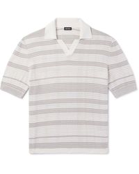 ZEGNA - Dégradé Cotton-blend Polo Shirt - Lyst