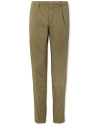 Boglioli Milano $395 Cool Mint Green Pleated Cotton Linen Pants Trousers 32 US 