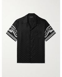 Dolce & Gabbana - Camp-collar Logo-print Silk-twill Shirt - Lyst