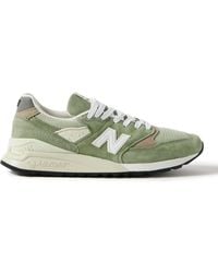 New Balance - 998 Leather- And Rubber-trimmed Suede And Mesh Sneakers - Lyst