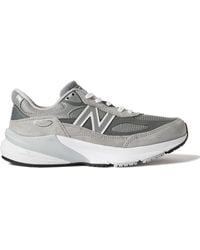 New Balance - 990 V6 Leather-trimmed Suede And Mesh Sneakers - Lyst
