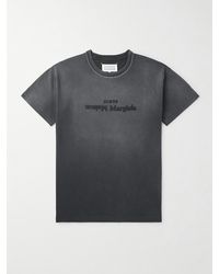 Maison Margiela - T-shirt in jersey di cotone con logo ricamato - Lyst