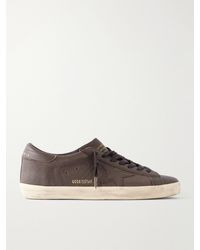 Golden Goose - Super-Star Distressed Full-Grain Leather Sneakers - Lyst