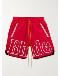 Rhude Logo-print Shell Drawstring Shorts - Red