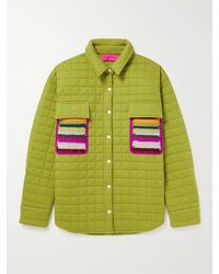 The Elder Statesman - Crochet-Trimmed Quilted Cotton-Jersey Shirt Jacket - Lyst