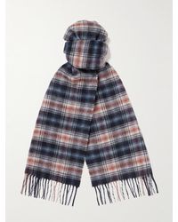 Johnstons of Elgin - Fringed Checked Cashmere Scarf - Lyst