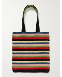 Bode - Village Striped Crocheted Cotton Tote Bag - Lyst