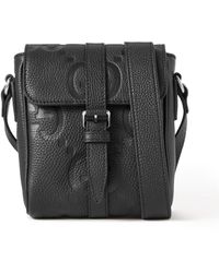 Gucci - Jumbo GG Logo-debossed Full-grain Leather Messenger Bag - Lyst
