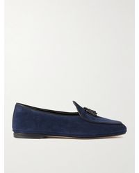 Rubinacci - Marphy Leather-trimmed Suede Tasselled Loafers - Lyst
