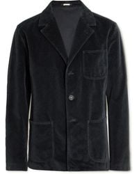 Massimo Alba Baglietto Unstructured Cotton-velvet Blazer - Black