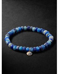 Sydney Evan - Small Yin Yang Rhodium-plated Multi-stone Beaded Bracelet - Lyst
