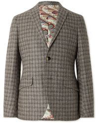 Etro - Roma Checked Wool, Linen And Cashmere-Blend Tweed Blazer - Lyst