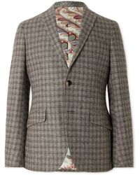 Etro - Roma Checked Wool, Linen And Cashmere-Blend Tweed Blazer - Lyst