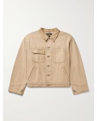 CHERRY LA - Corduroy-trimmed Cotton-canvas Jacket - Lyst