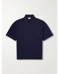 Saint Laurent - Cassandre-embroidered Cotton-piqué Polo Shirt - Lyst