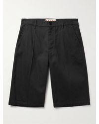 Marni - Straight-leg Logo-appliquéd Cotton-blend Gabardine Bermuda Shorts - Lyst