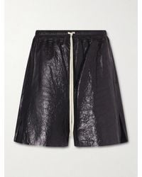 Rick Owens - Wide-leg Textured Leather Drawstring Shorts - Lyst