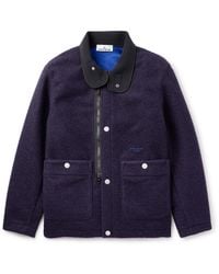 Stone Island - Marina Shell-Trimmed Brushed Wool-Blend Jacket - Lyst