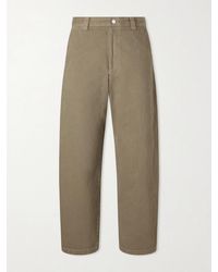 A.P.C. - Ville Cropped Straight-leg Cotton-gabardine Chinos - Lyst